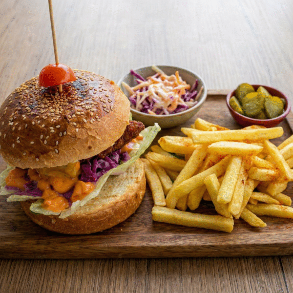 Coleslow Chicken Burger Menü (Patates + İçecek)