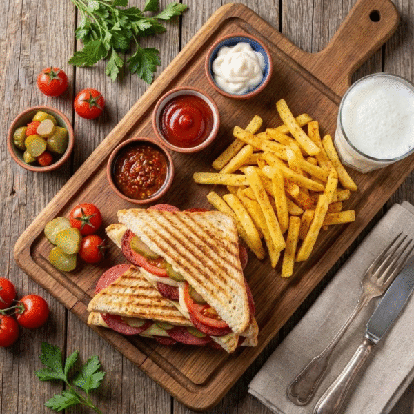 Ayvalık Tostu Menü (Patates + İçecek)